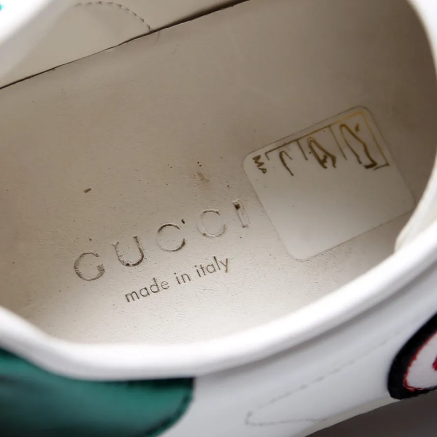 Ace Web Apple Embroidered Leather Sneakers Size 36