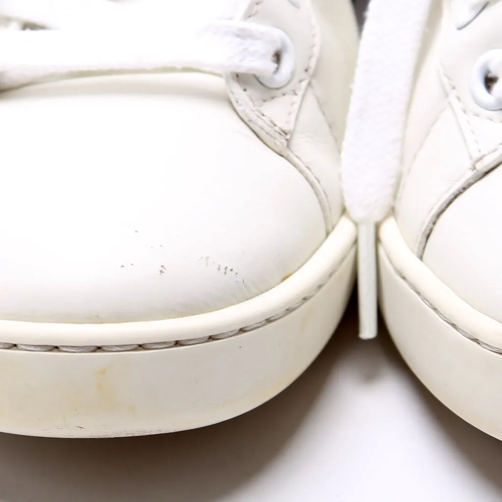 Ace Web Apple Embroidered Leather Sneakers Size 36