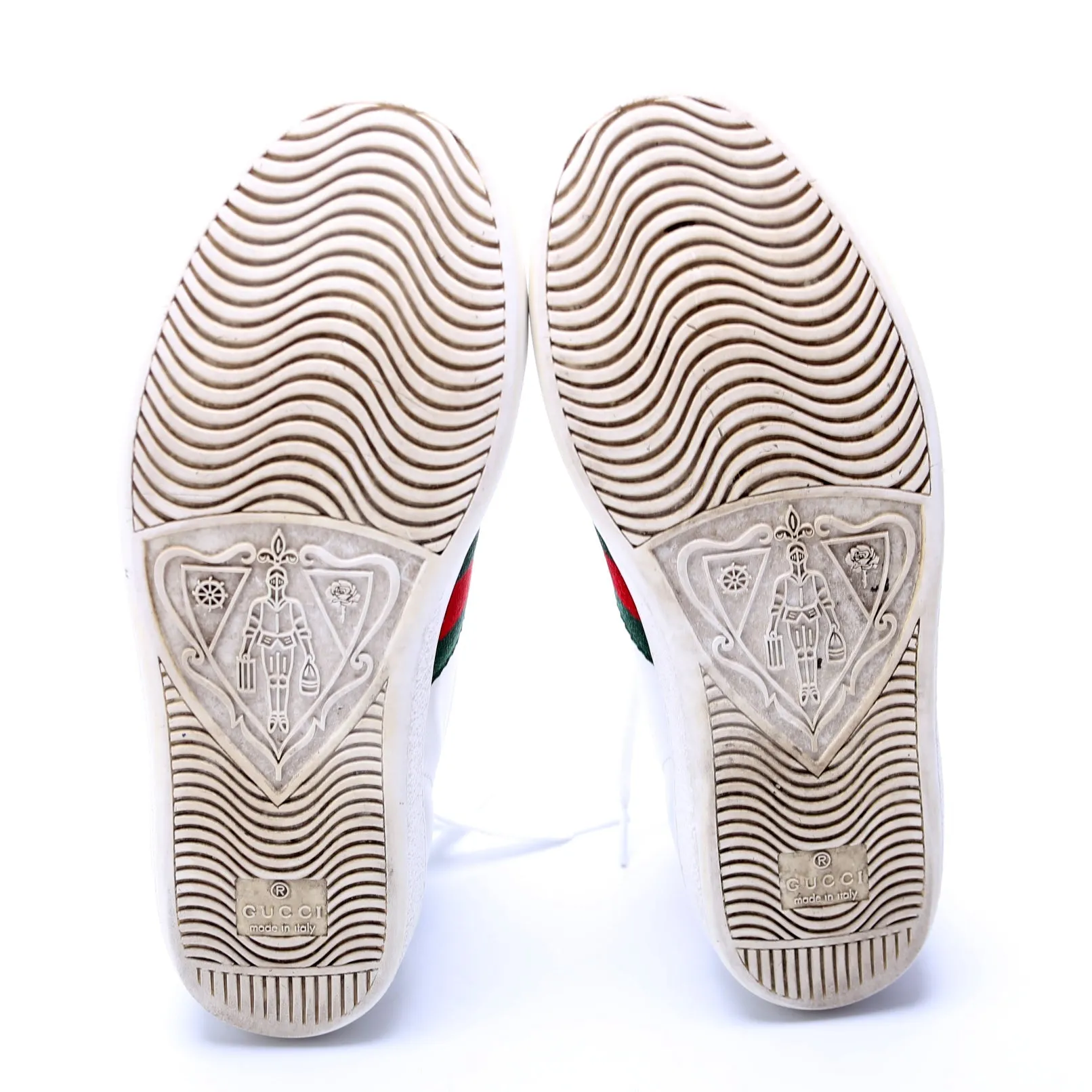 Ace Web Apple Embroidered Leather Sneakers Size 36