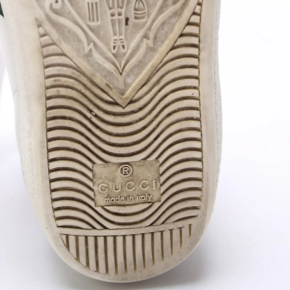 Ace Web Apple Embroidered Leather Sneakers Size 36