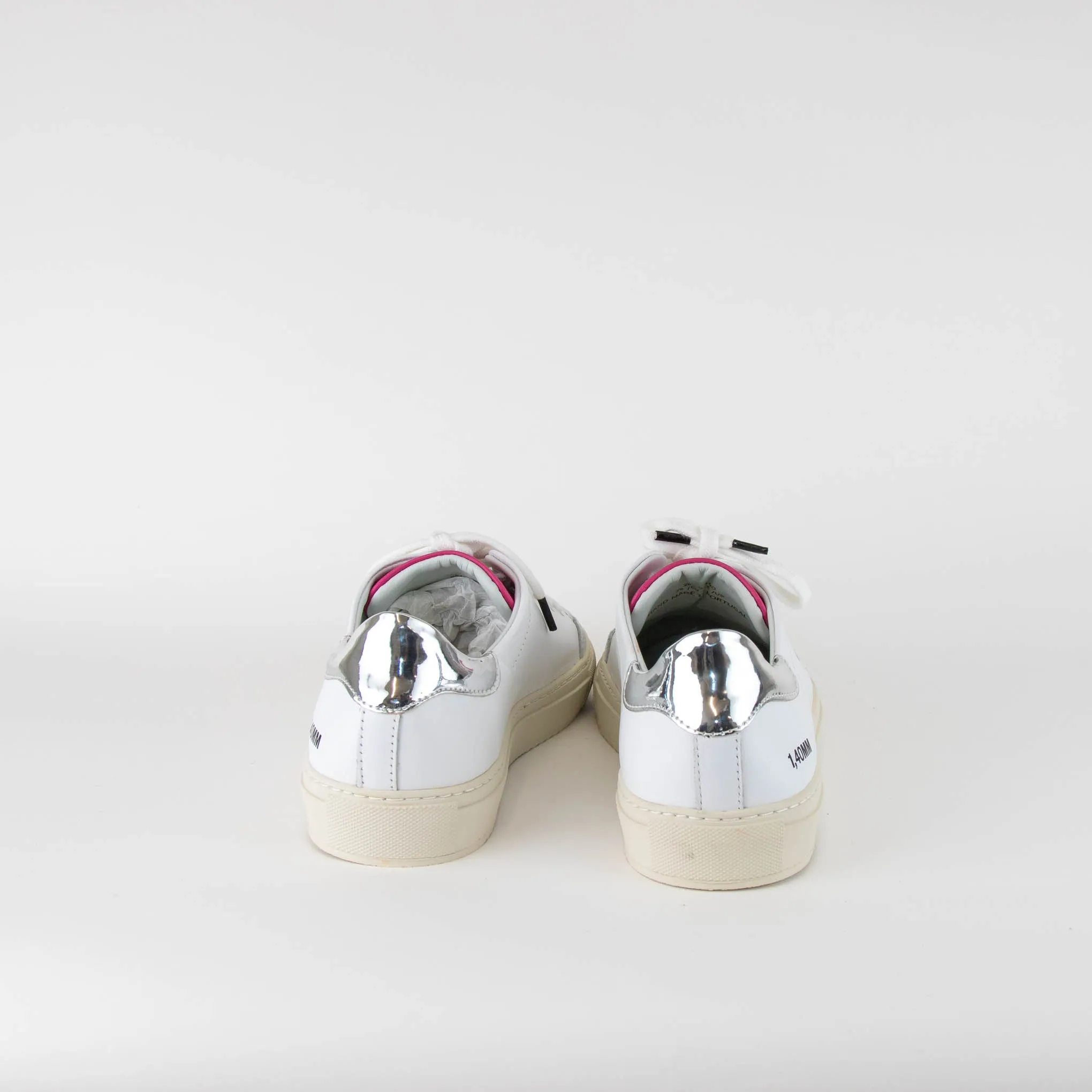Axel Arigato Clean 90 Triple White Pink Chrome Silver Trainers