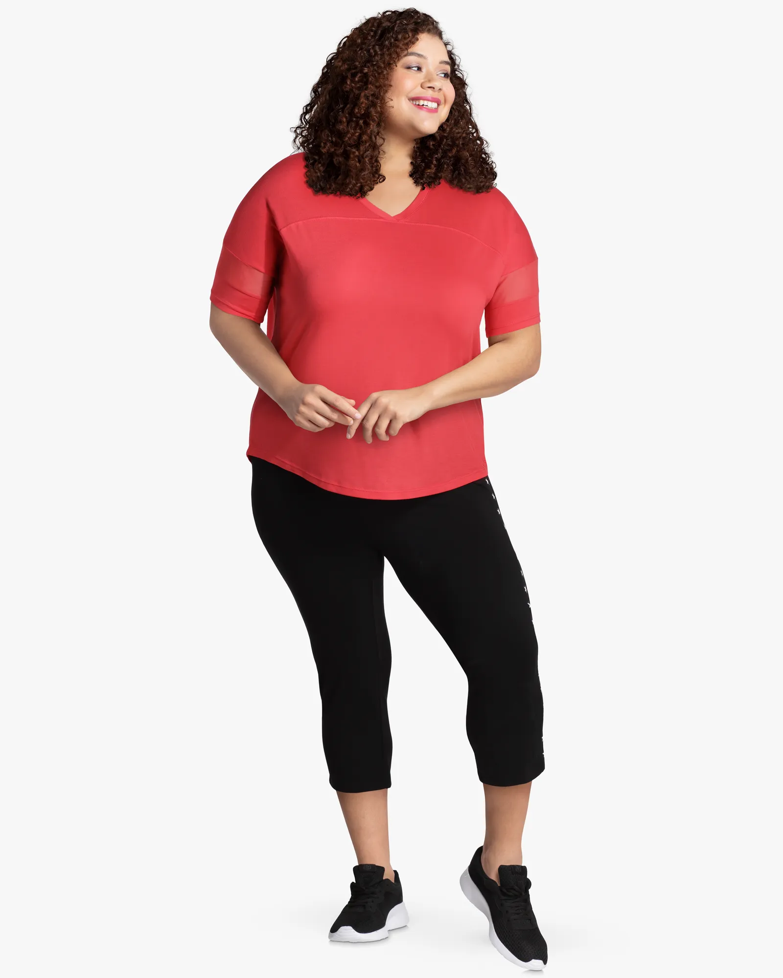 Blossom V-Neck Tee | Red