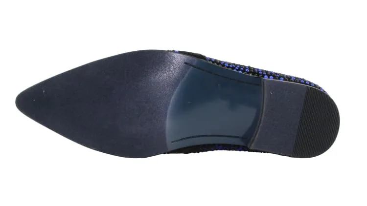 Bolano Desta Men's Rhinestone Loafer Black/Royal Blue