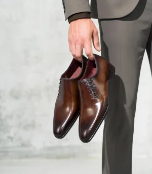 Brown Leather Evzen Lace Up Whole Cut Oxfords - Work Edition