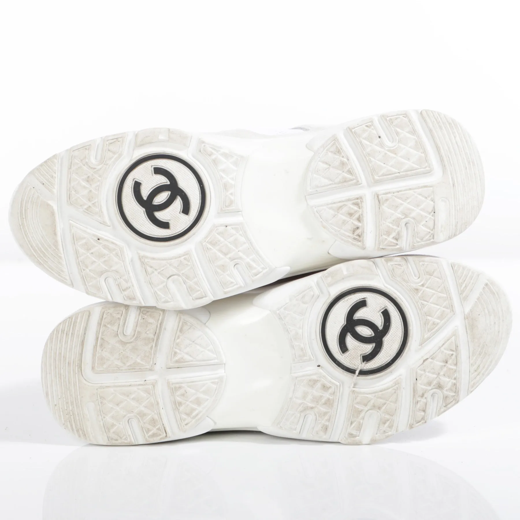 Chanel Spring/Summer 2019 Cloud White Suede Leather Trainer Sneakers Size 6.5