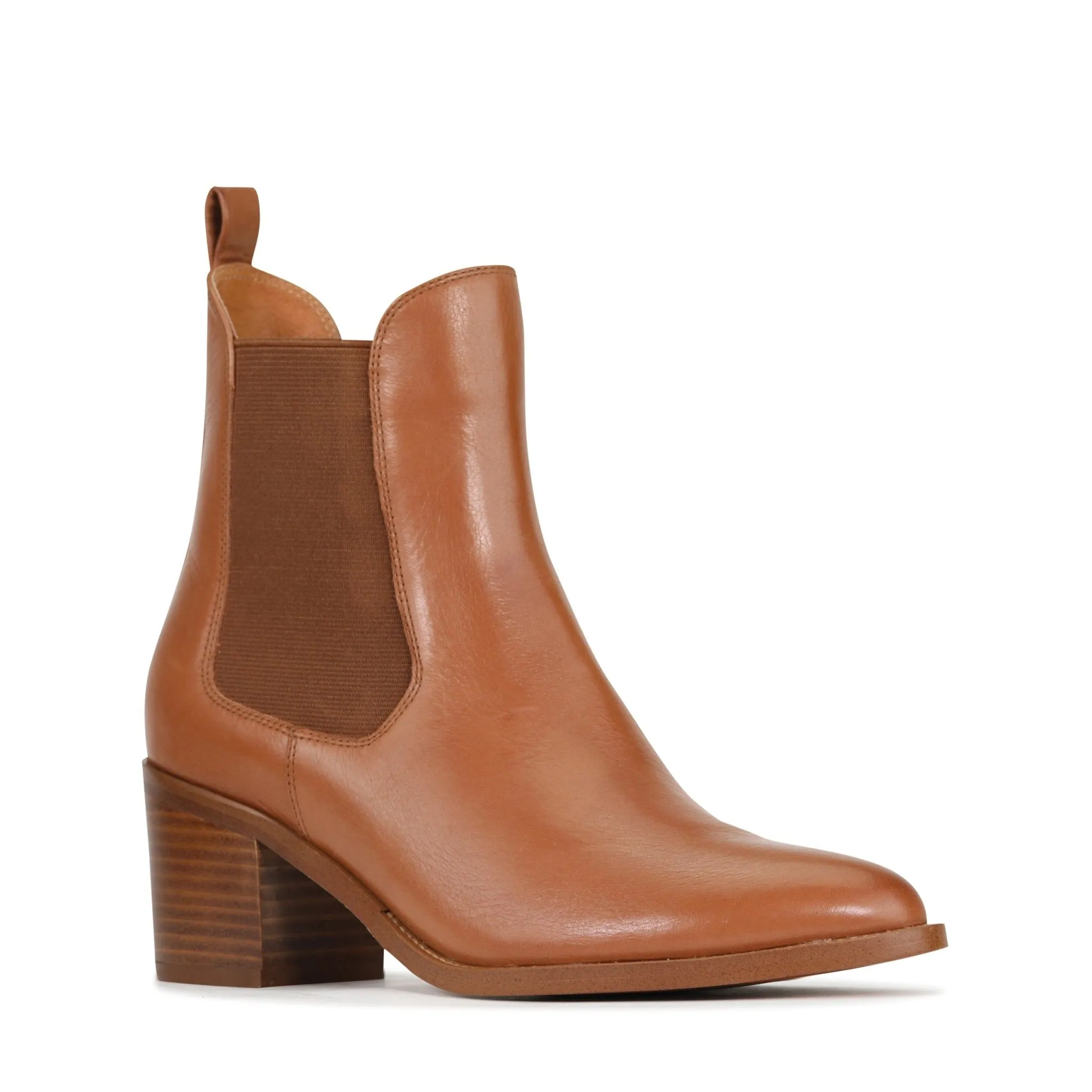 CICILY LEATHER HEEL ANKLE BOOTS