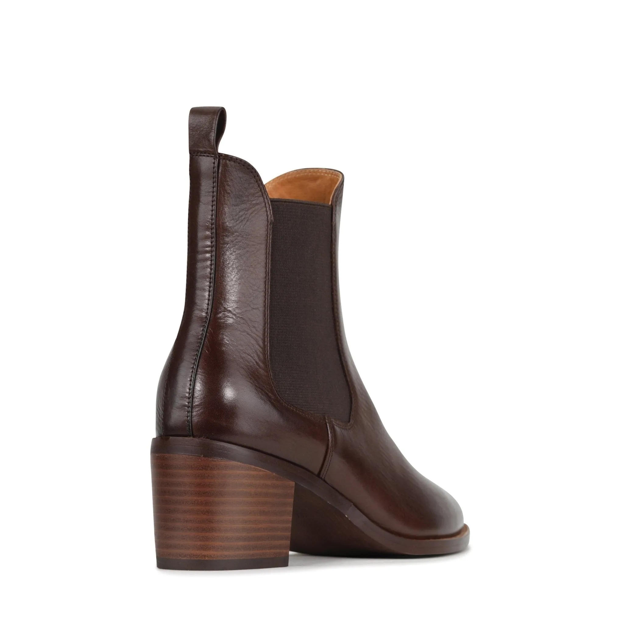 CICILY LEATHER HEEL ANKLE BOOTS