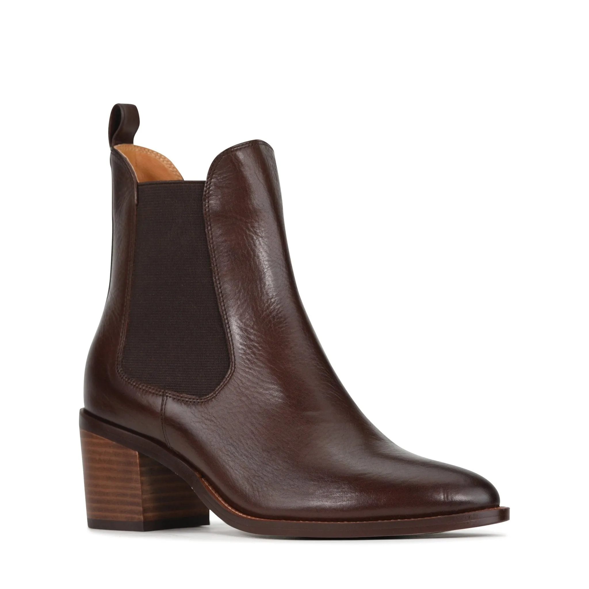 CICILY LEATHER HEEL ANKLE BOOTS