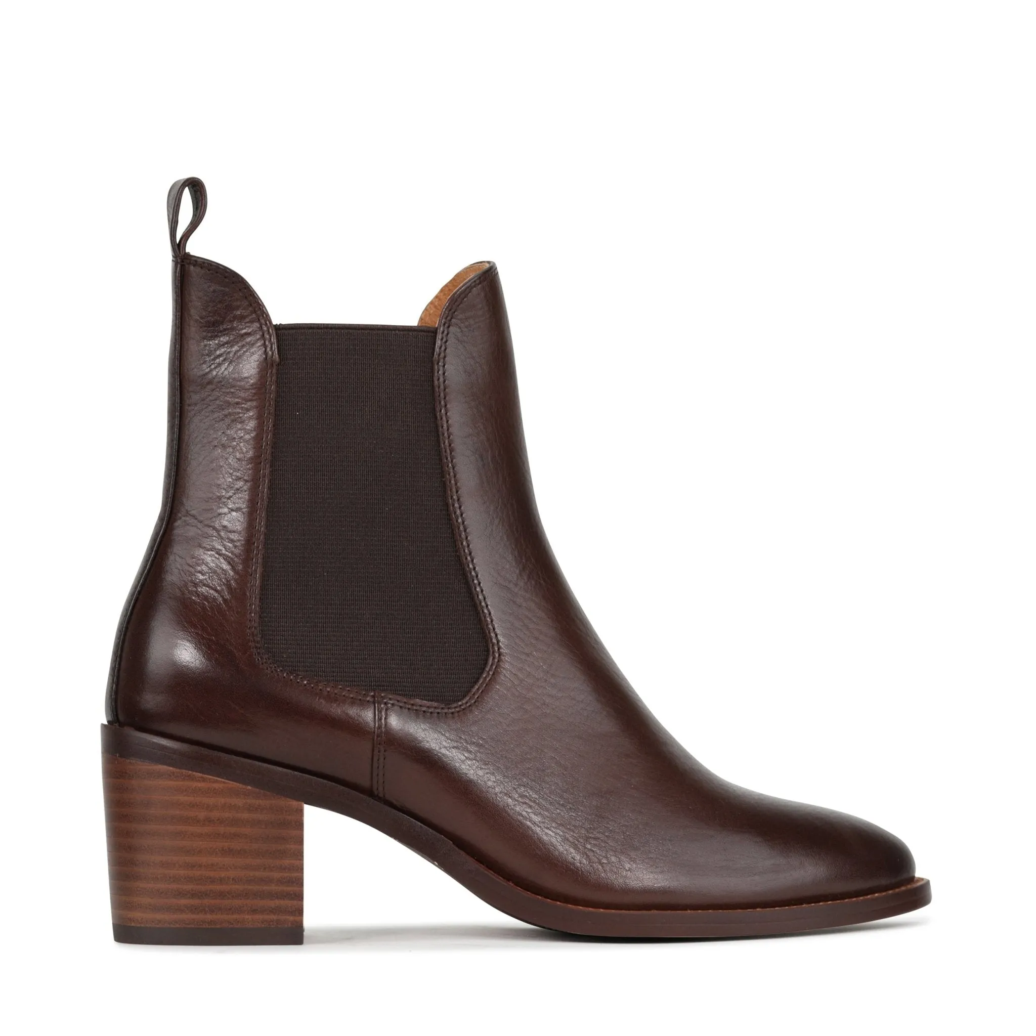 CICILY LEATHER HEEL ANKLE BOOTS