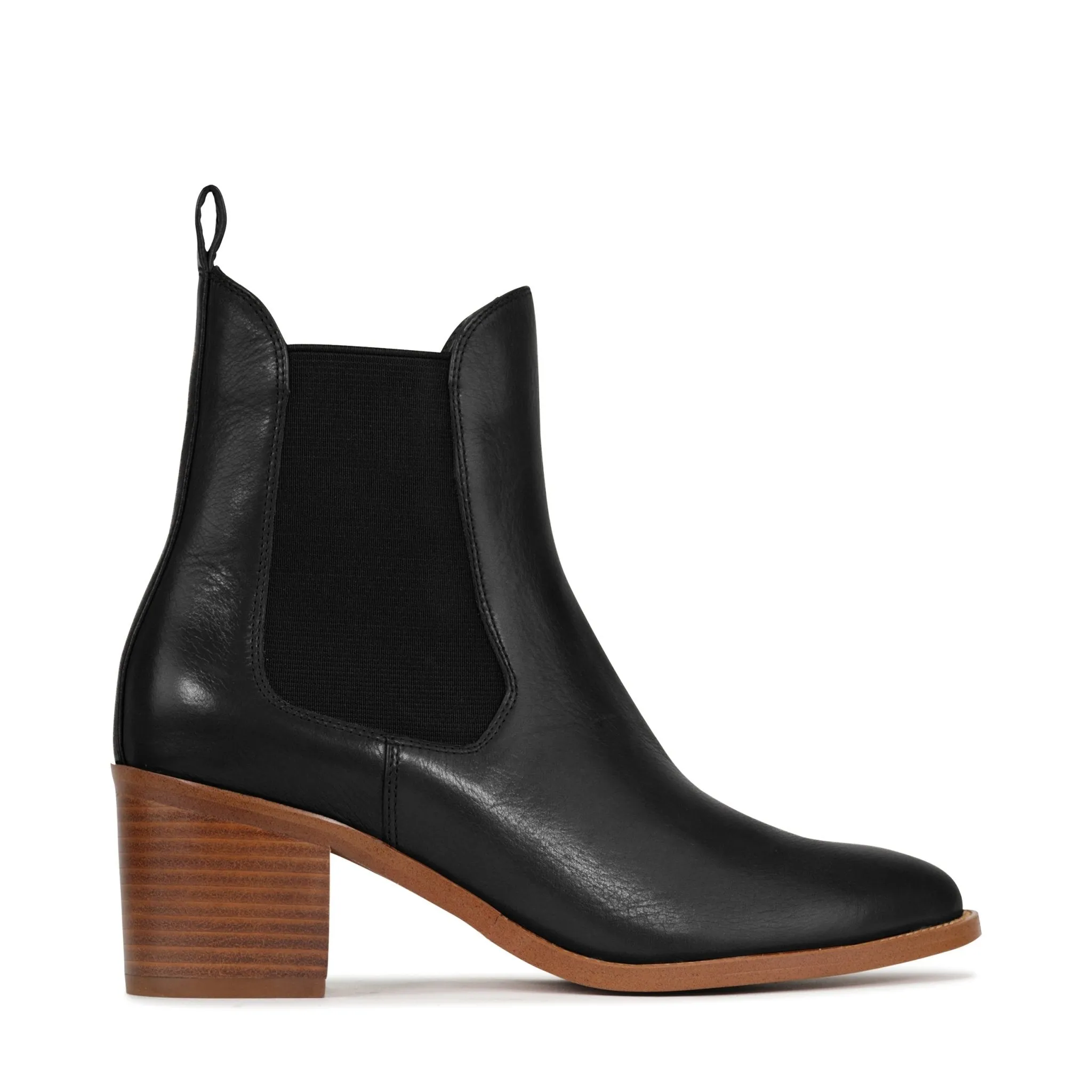 CICILY LEATHER HEEL ANKLE BOOTS