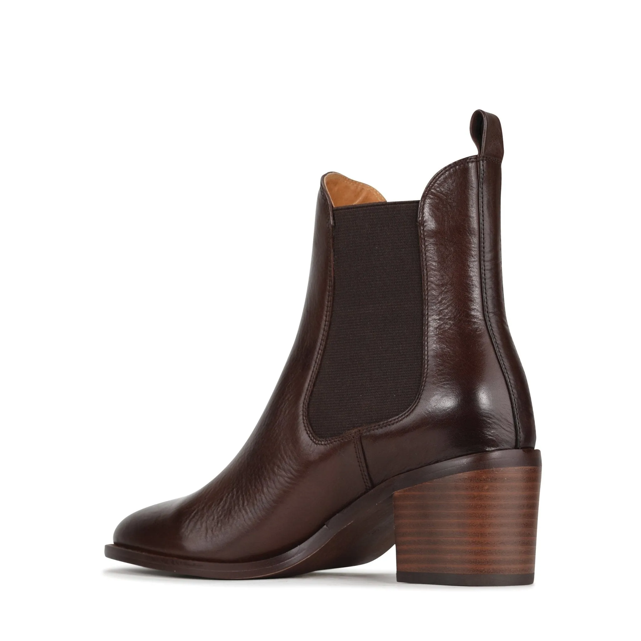 CICILY LEATHER HEEL ANKLE BOOTS