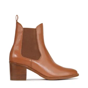 CICILY LEATHER HEEL ANKLE BOOTS