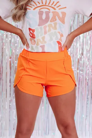 Cross Fit Active Shorts - Neon Orange