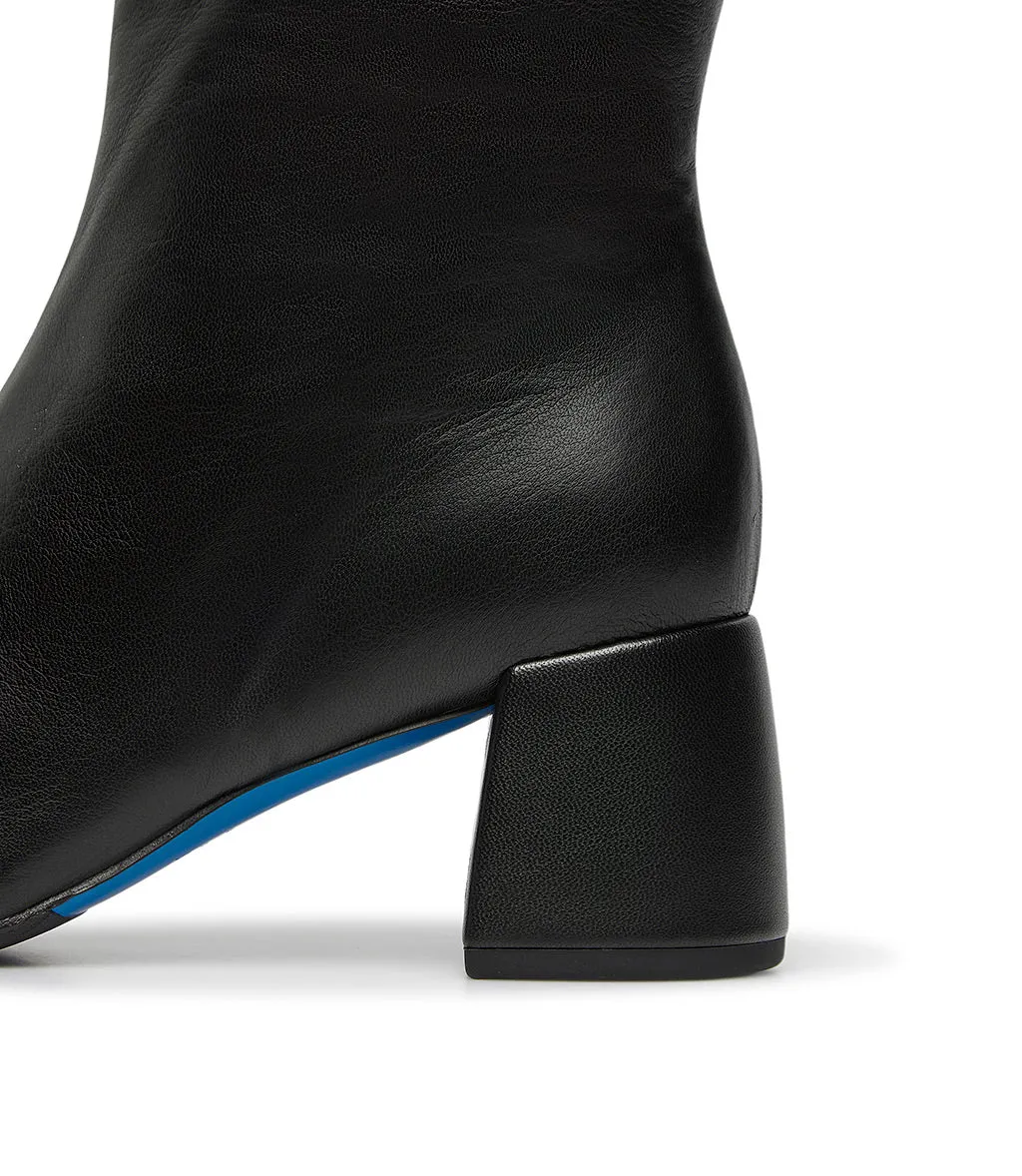Crystals embellished black nappa leather boots
