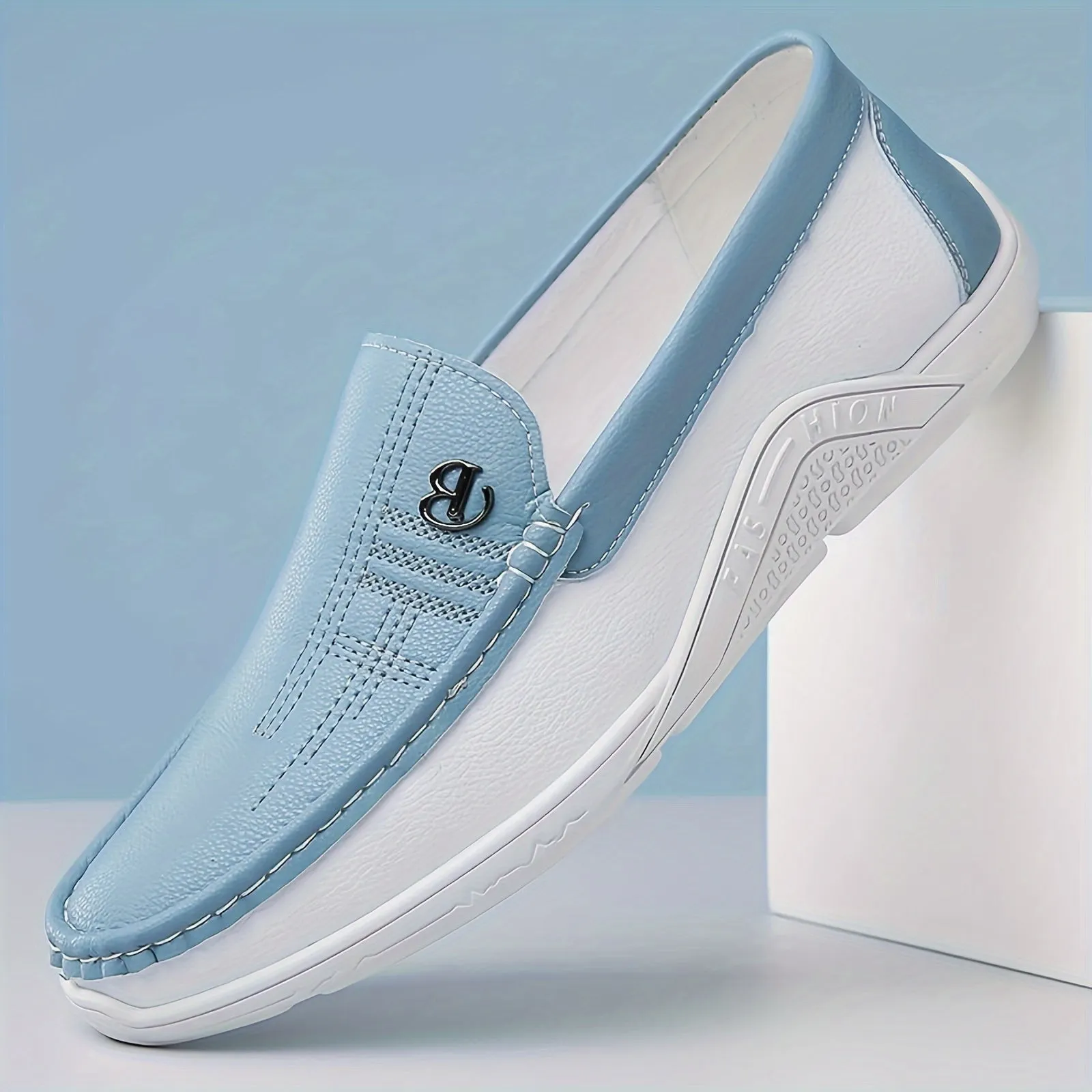 Herenslipschoenen - Comfortabele, slipvaste loafers met kleurblokdesign