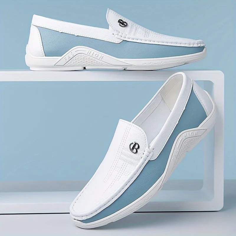 Herenslipschoenen - Comfortabele, slipvaste loafers met kleurblokdesign