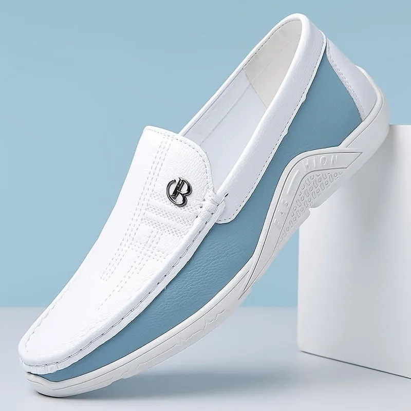 Herenslipschoenen - Comfortabele, slipvaste loafers met kleurblokdesign