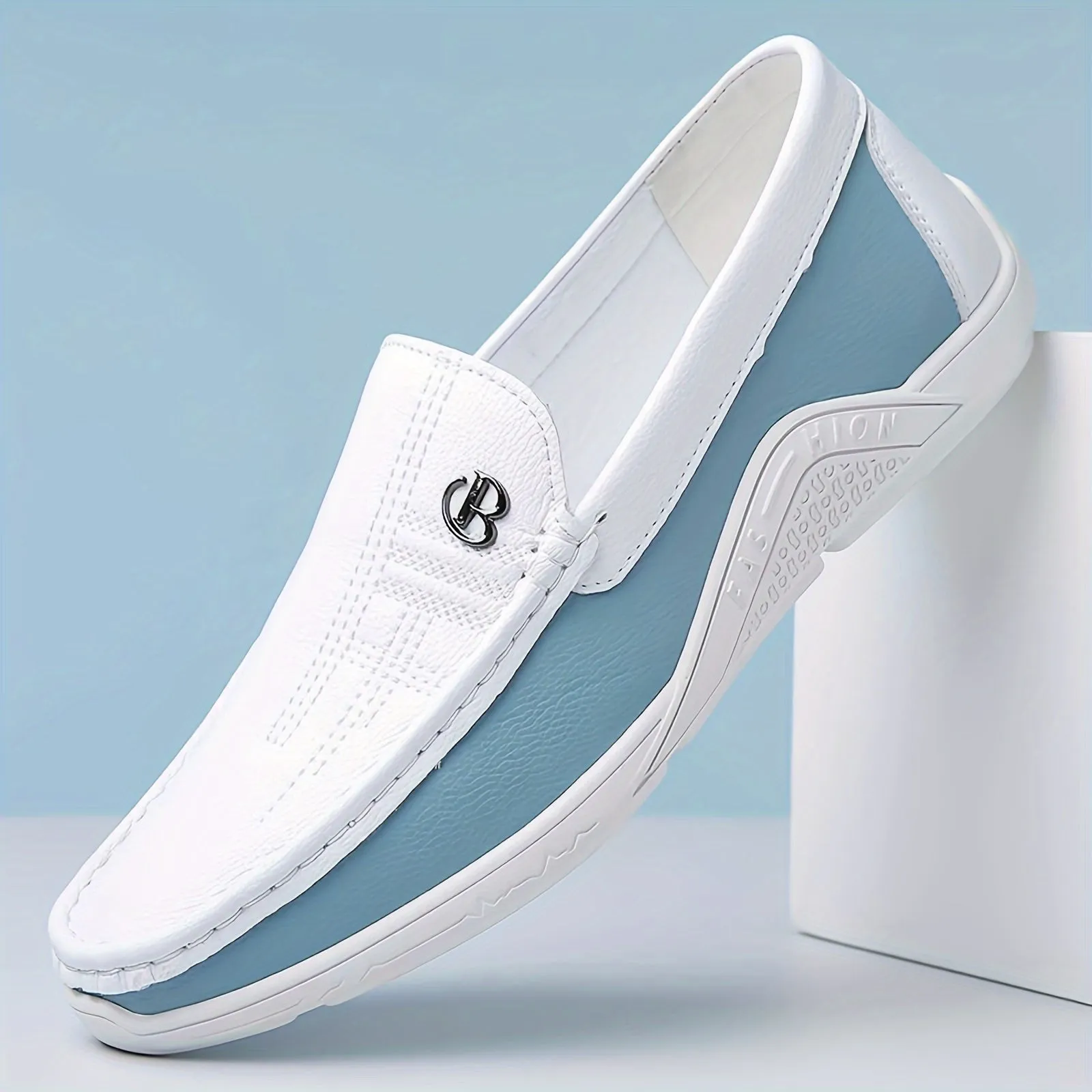 Herenslipschoenen - Comfortabele, slipvaste loafers met kleurblokdesign