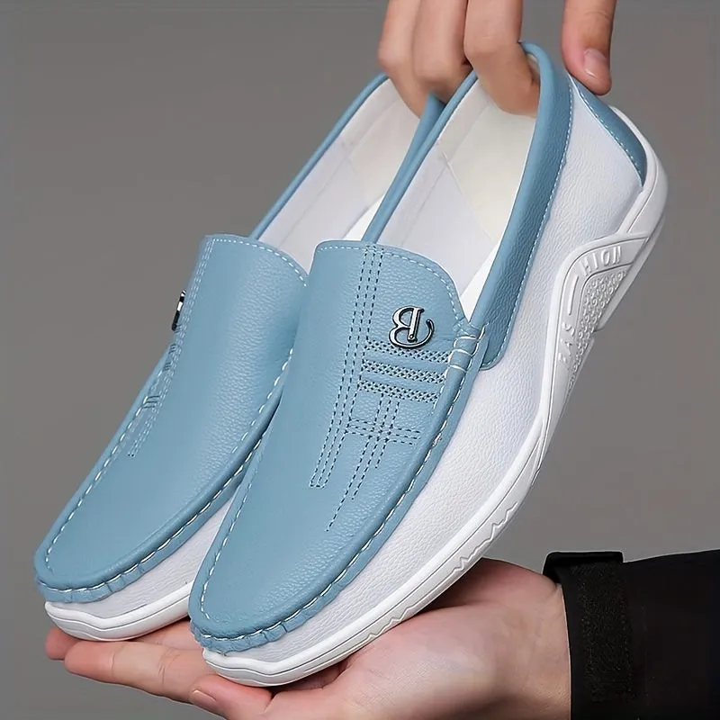 Herenslipschoenen - Comfortabele, slipvaste loafers met kleurblokdesign