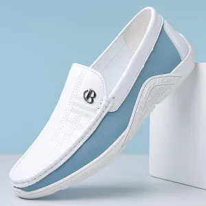 Herenslipschoenen - Comfortabele, slipvaste loafers met kleurblokdesign