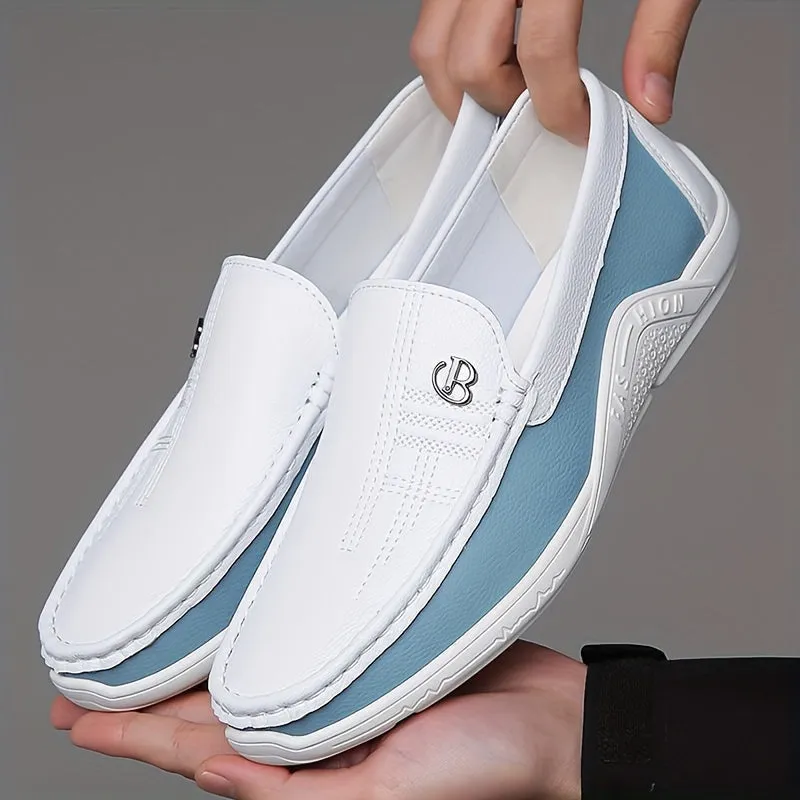 Herenslipschoenen - Comfortabele, slipvaste loafers met kleurblokdesign