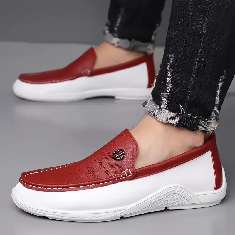 Herenslipschoenen - Comfortabele, slipvaste loafers met kleurblokdesign