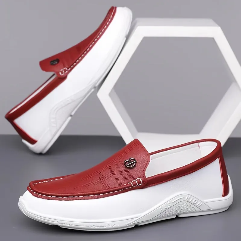 Herenslipschoenen - Comfortabele, slipvaste loafers met kleurblokdesign