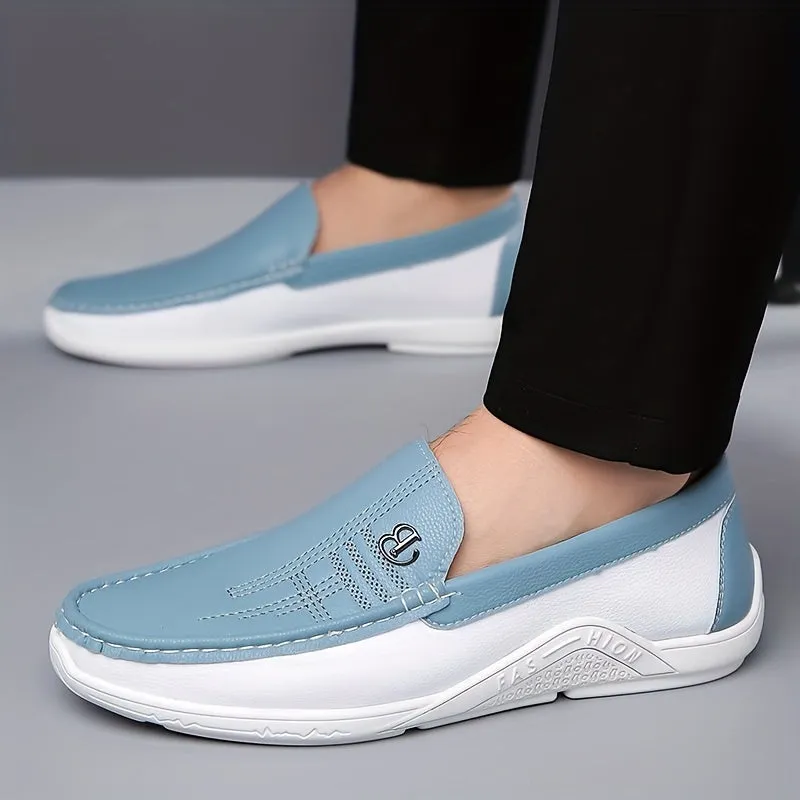 Herenslipschoenen - Comfortabele, slipvaste loafers met kleurblokdesign