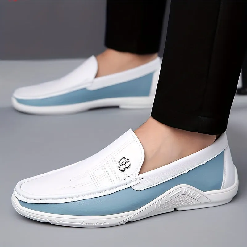 Herenslipschoenen - Comfortabele, slipvaste loafers met kleurblokdesign
