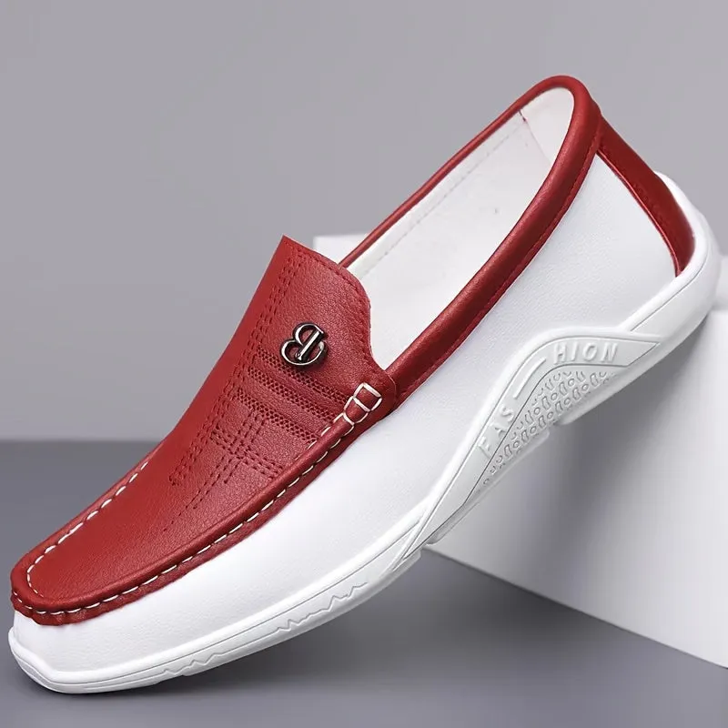 Herenslipschoenen - Comfortabele, slipvaste loafers met kleurblokdesign