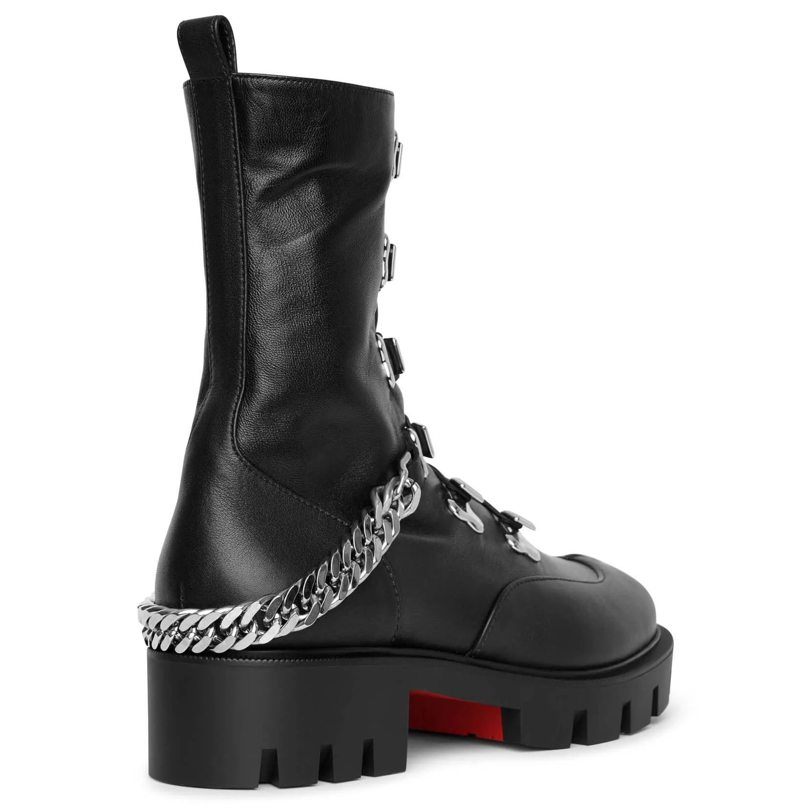 Horse flat leather ankle boots