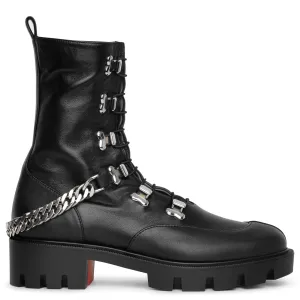 Horse flat leather ankle boots