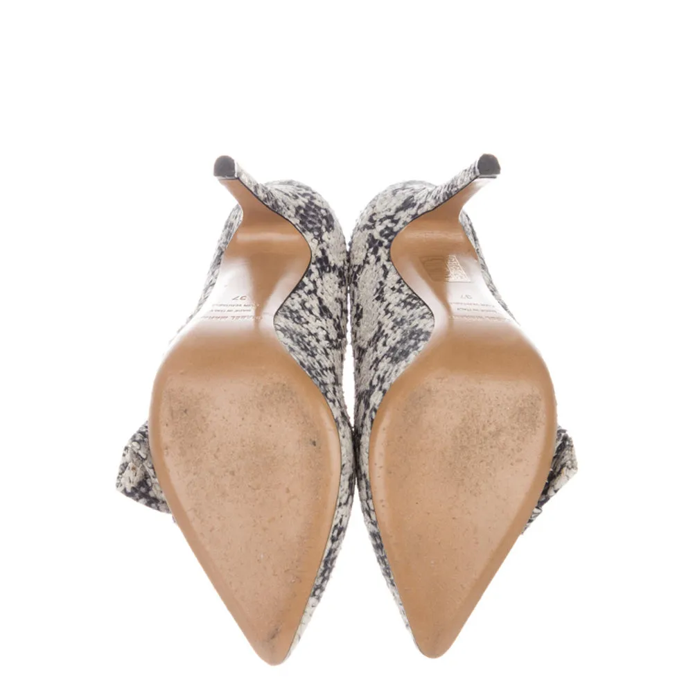 Isabel Marant Poppy Bow Python Pumps White 37