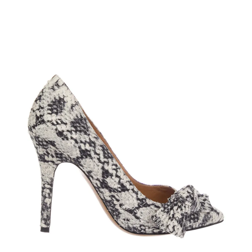Isabel Marant Poppy Bow Python Pumps White 37