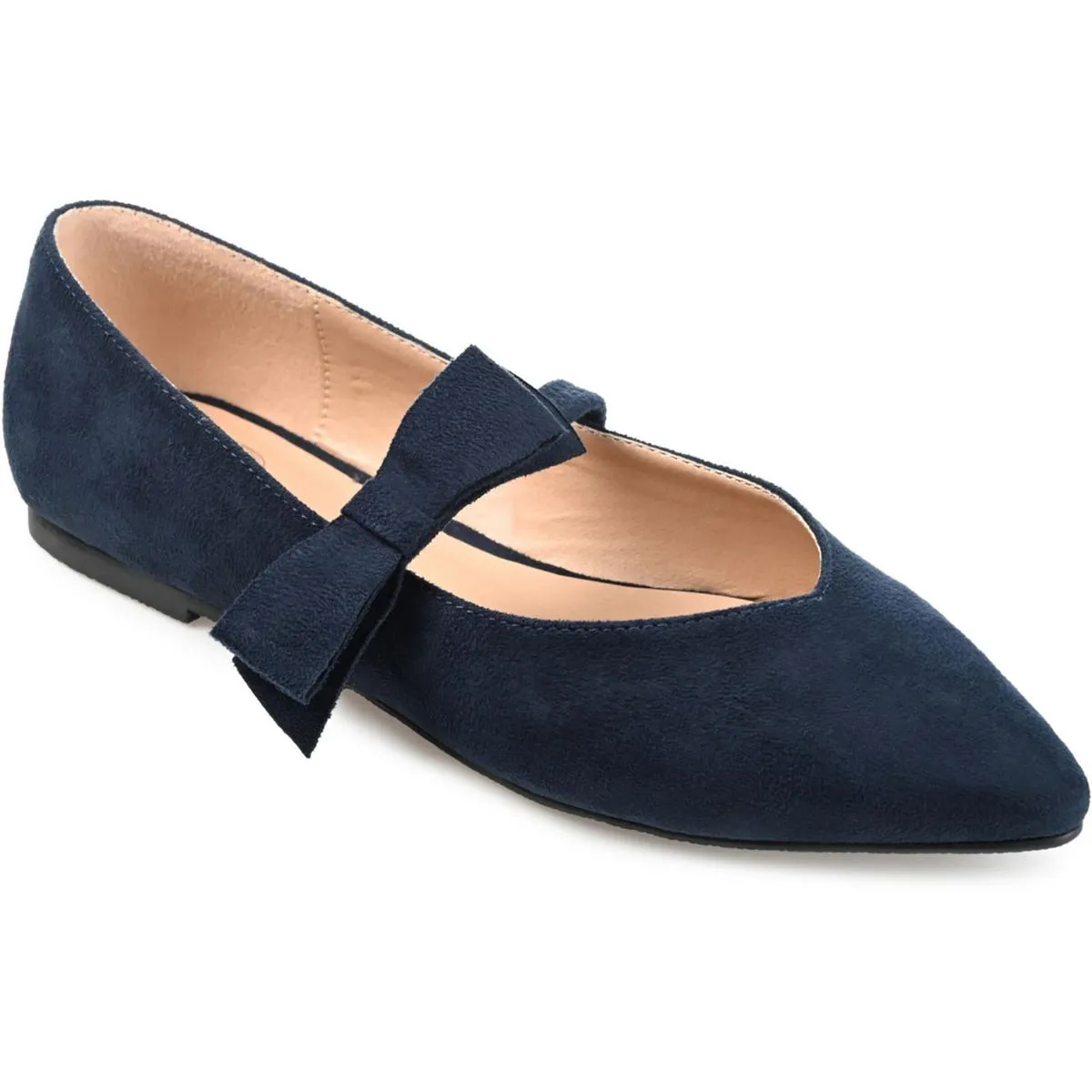Journee Collection Womens Aizlynn Faux Suede Bow Mary Janes