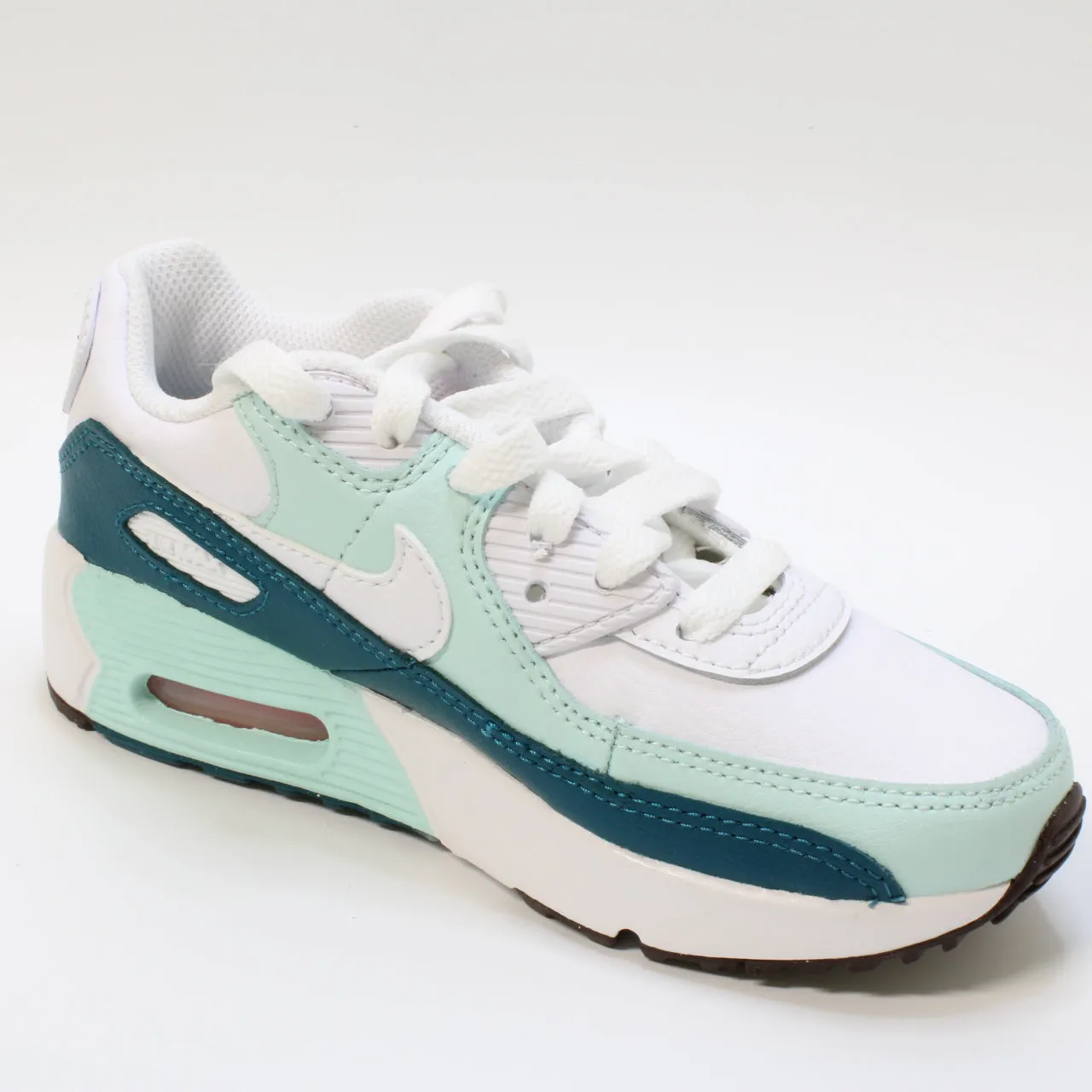 Kids Nike Air Max 90 Ps White White Jade Ice Geode Teal Uk Size 12 Youth
