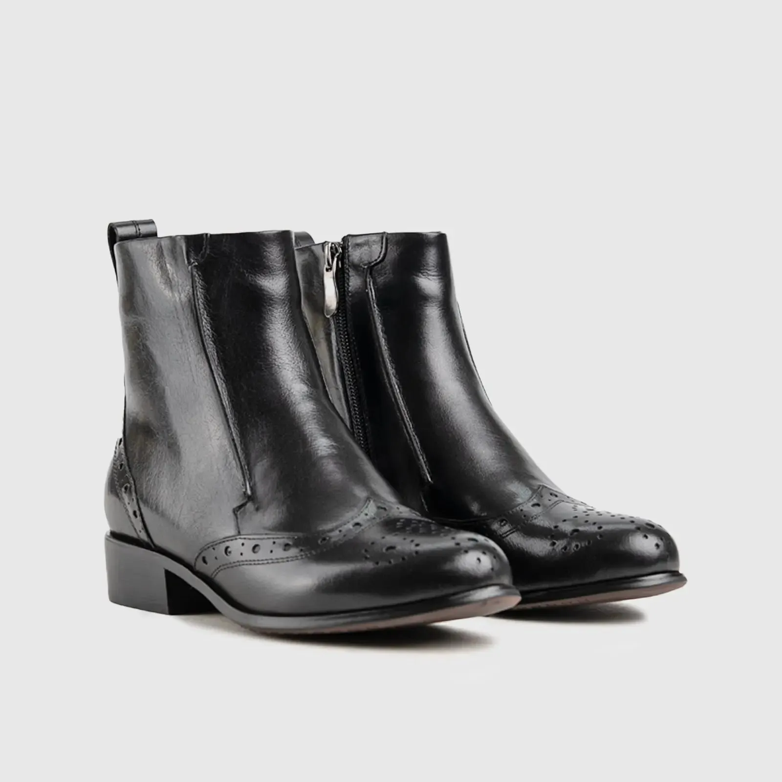 Leather Ankle Boots Black HA018