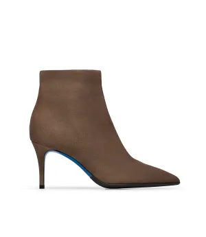 Leather color suede ankle boots