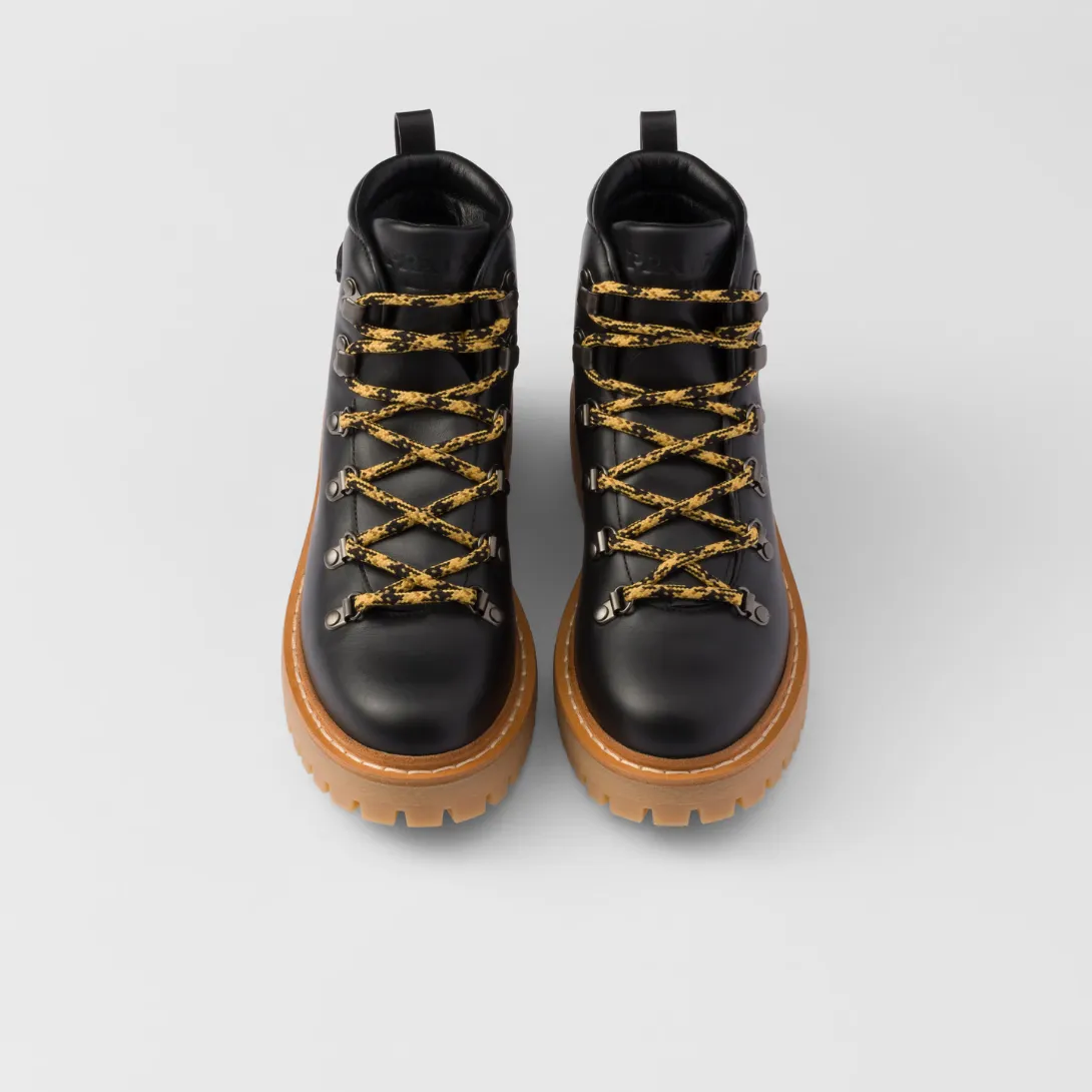 Leather laced booties