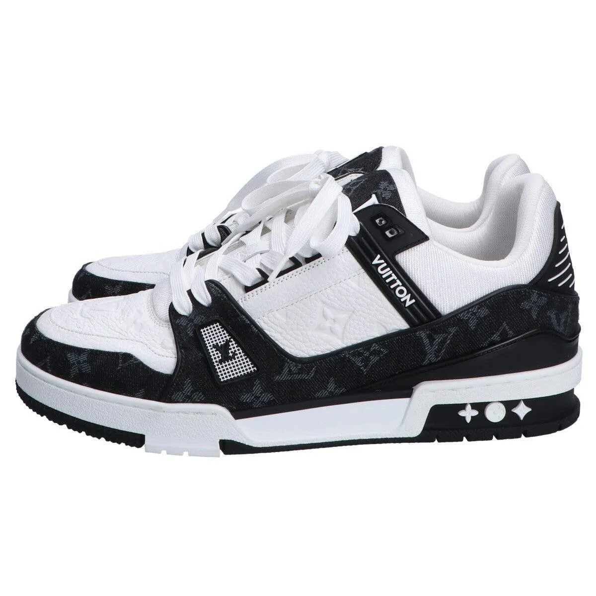 LOUIS VUITTON Virgil Abloh Black and white denim trainers