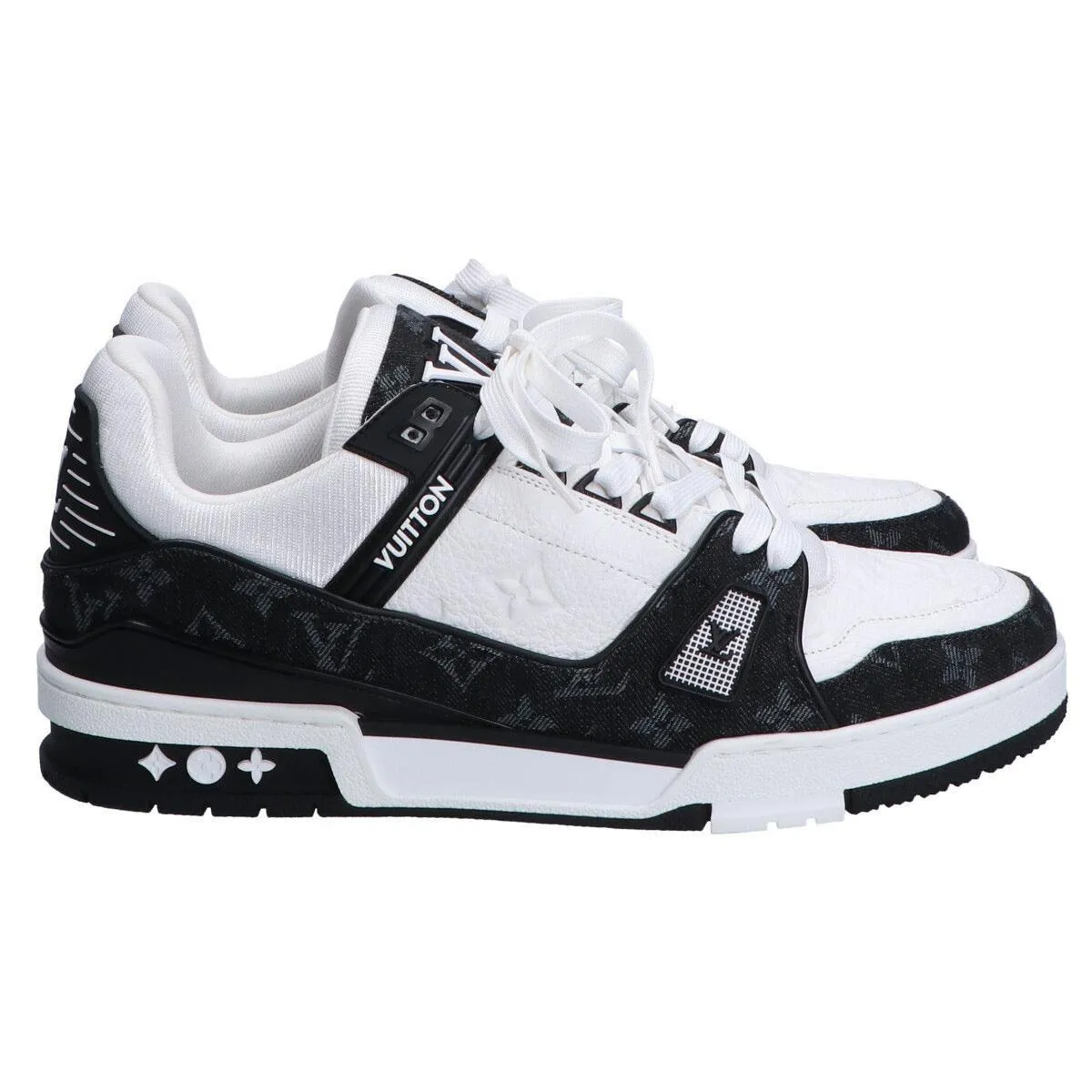 LOUIS VUITTON Virgil Abloh Black and white denim trainers