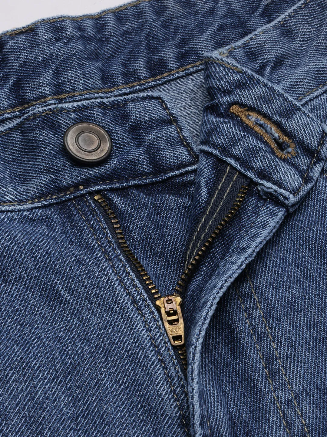 Men Blue Comfort Low-Rise Highly Distressed Heavy Fade Acid Wash Jeans