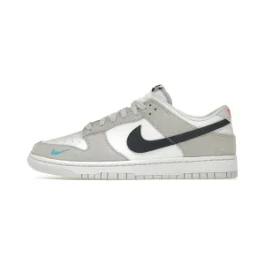 Nike Dunk Low "White Grey Navy Aqua Mini Swoosh"