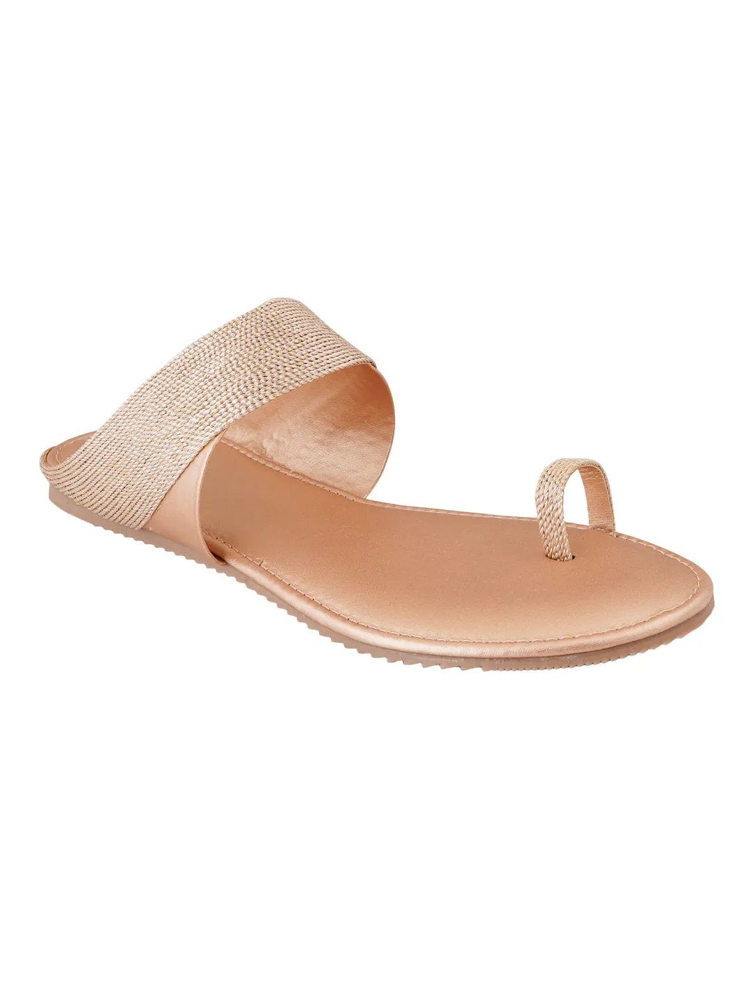 Pelle Albero Gold Womens Flat Slippers