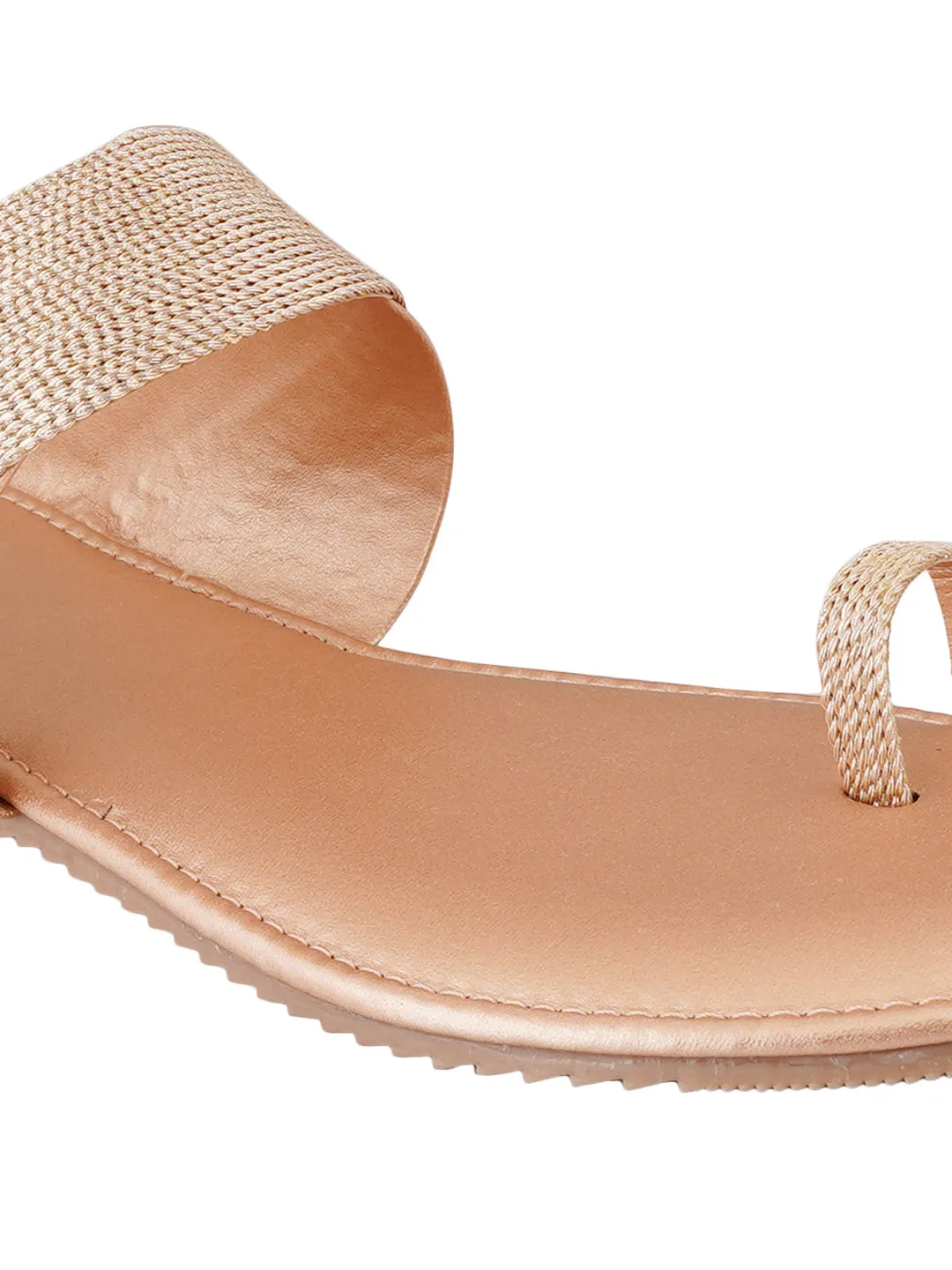 Pelle Albero Gold Womens Flat Slippers