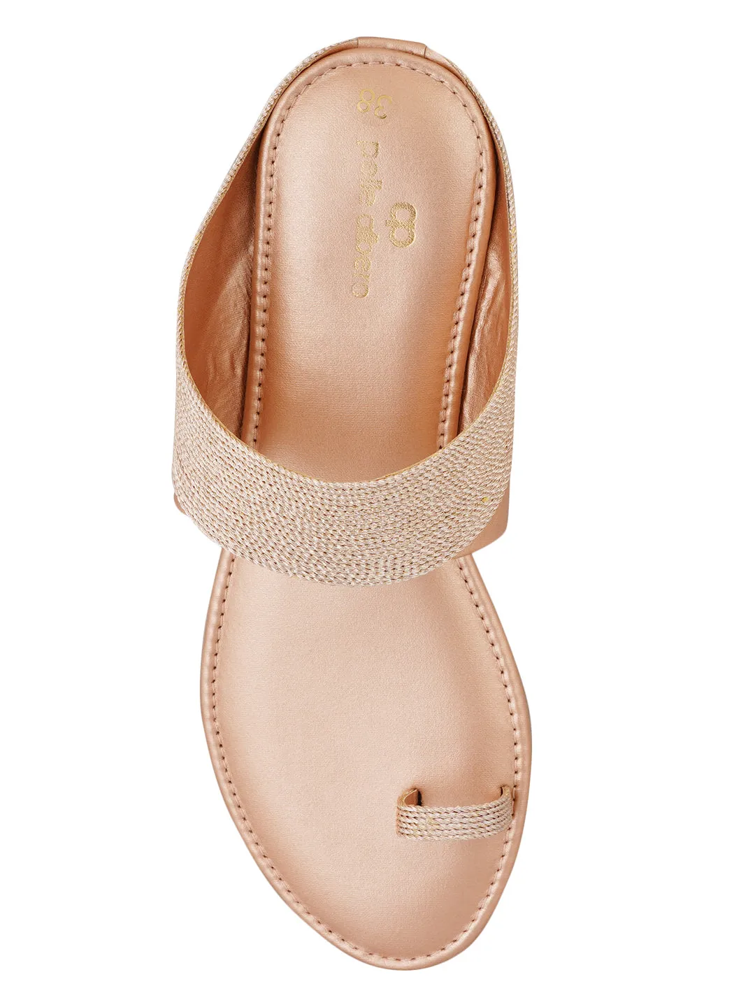 Pelle Albero Gold Womens Flat Slippers