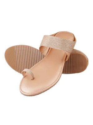 Pelle Albero Gold Womens Flat Slippers
