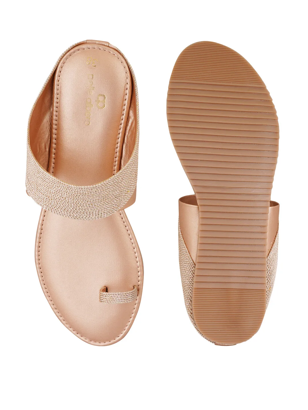 Pelle Albero Gold Womens Flat Slippers