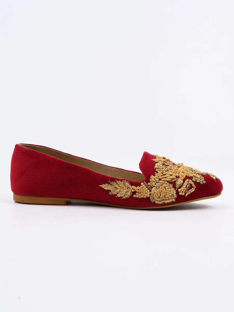 Red Fancy Winter Pumps