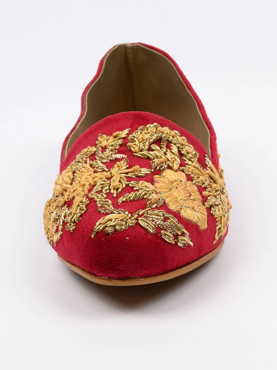 Red Fancy Winter Pumps